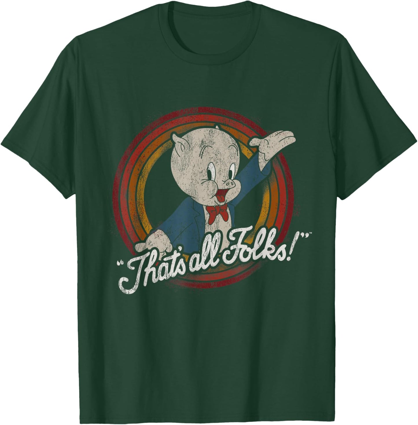 Looney Tunes Porky Pig That's All Folks Classic T-Shirt - T-Shirt | Forest