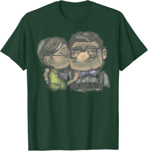 Disney Pixar Up Carl & Ellie Colored Sketch T-Shirt - T-Shirt | Forest