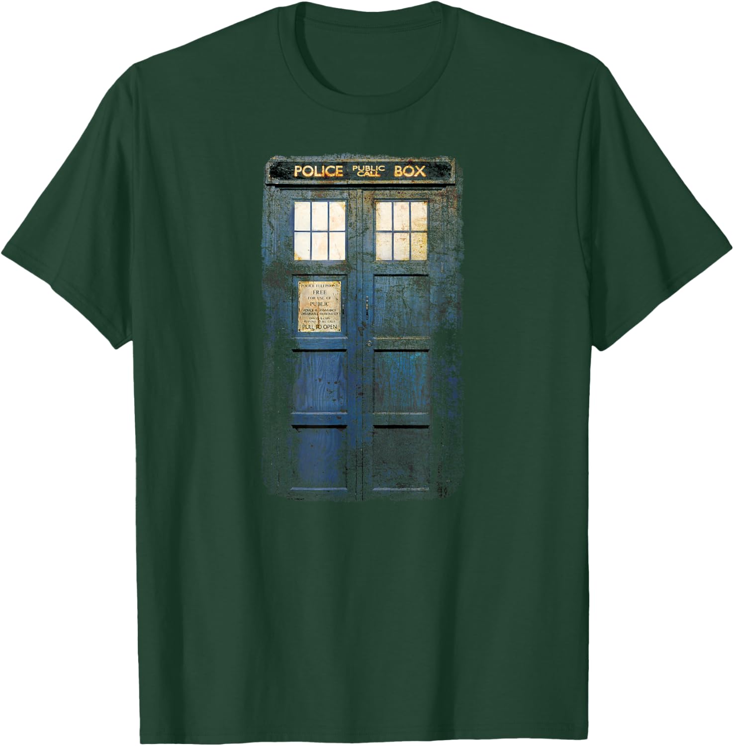 Cosplay Tardis Distressed Time-Traveller Sci-Fan T-Shirt - T-Shirt | Forest