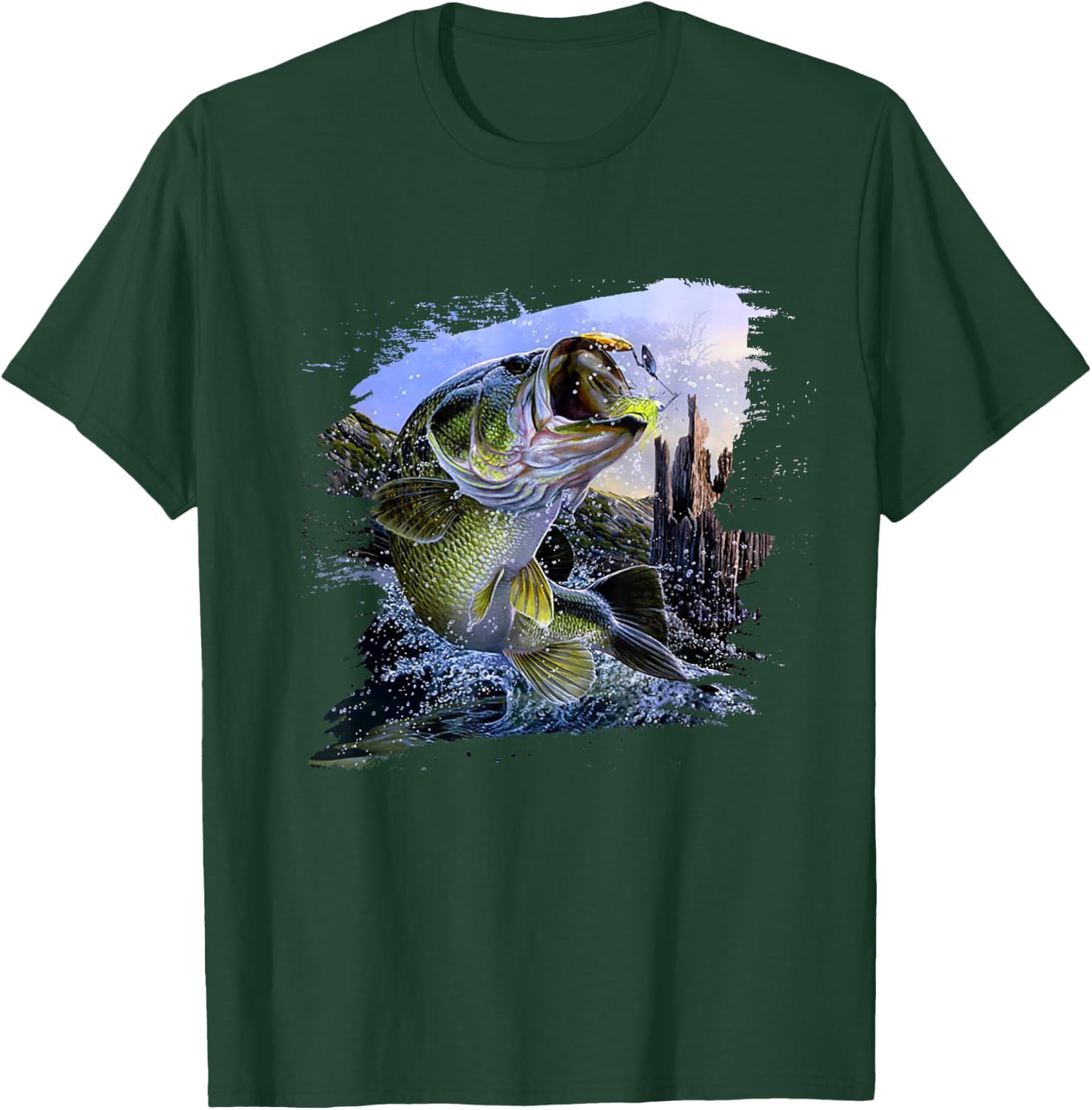 Largemouth Bass Fishing Cool Fish Hunting Lovers T-Shirt - T-Shirt | Forest