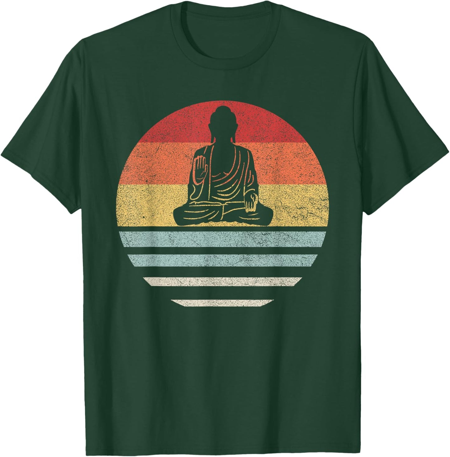 Vintage Retro Buddha Ying and Yang Zen Yoga T-Shirt - T-Shirt | Forest