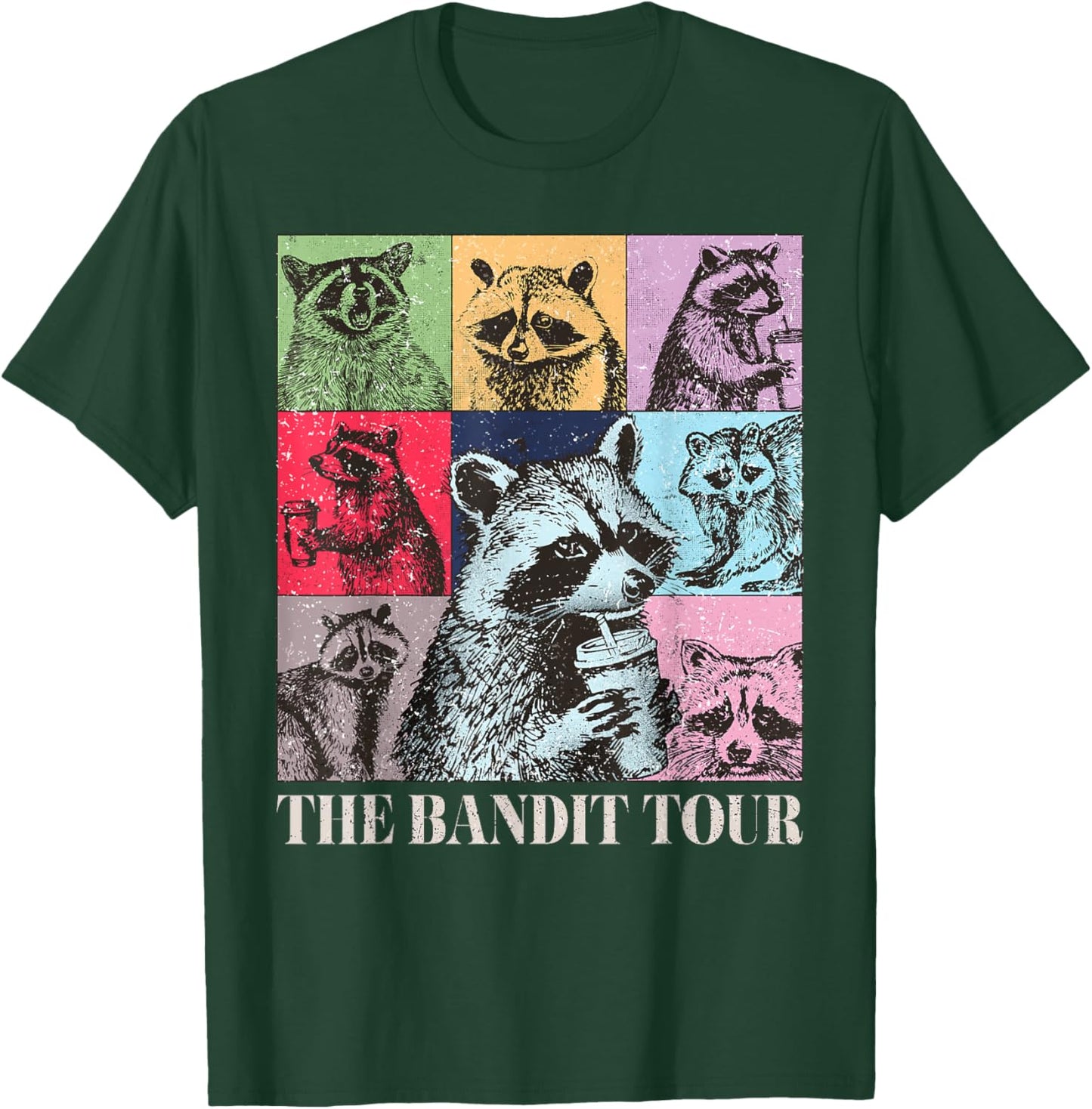 Raccoon The Bandit Tour Funny Raccoon Summer 2024 T-Shirt - T-Shirt | Forest