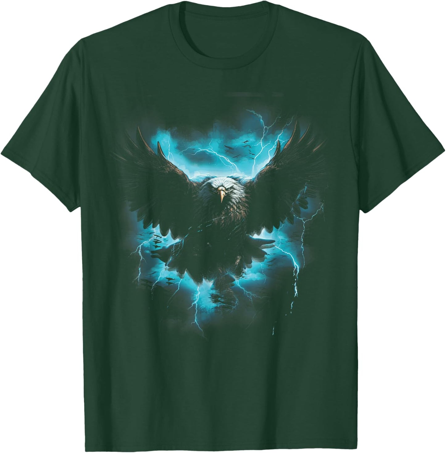 Bald eagle Bird Nature Usa Lightning T-Shirt - T-Shirt | Forest