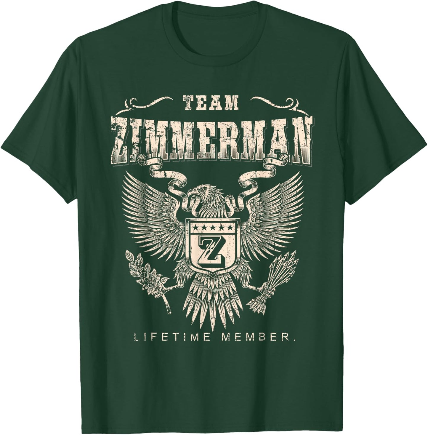 Team Zimmerman Family Name Lifetime Member T-Shirt - T-Shirt | Forest