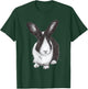 ChescaMade Dutch Bunny Rabbit Drawing - Women's Grey Rabbit Themed - Small - Classic Fit - Short Sleeve - Cotton, Polyester - Unique Rabbit Drawing Graphic T-Shirt - T-Shirt | Forest