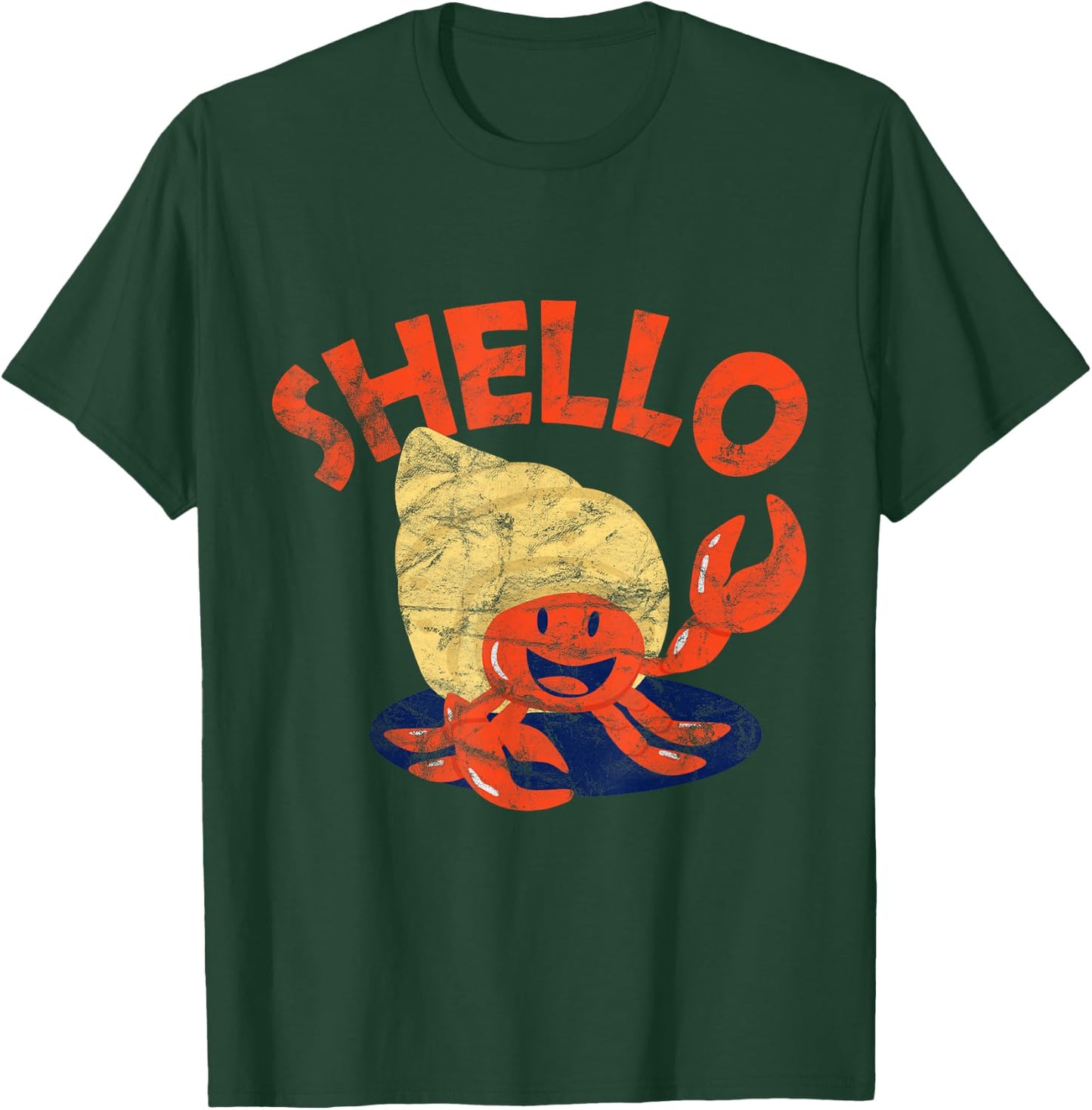 Shello Funny Vintage Hermit Crab Chilling Gift T-Shirt - T-Shirt | Forest