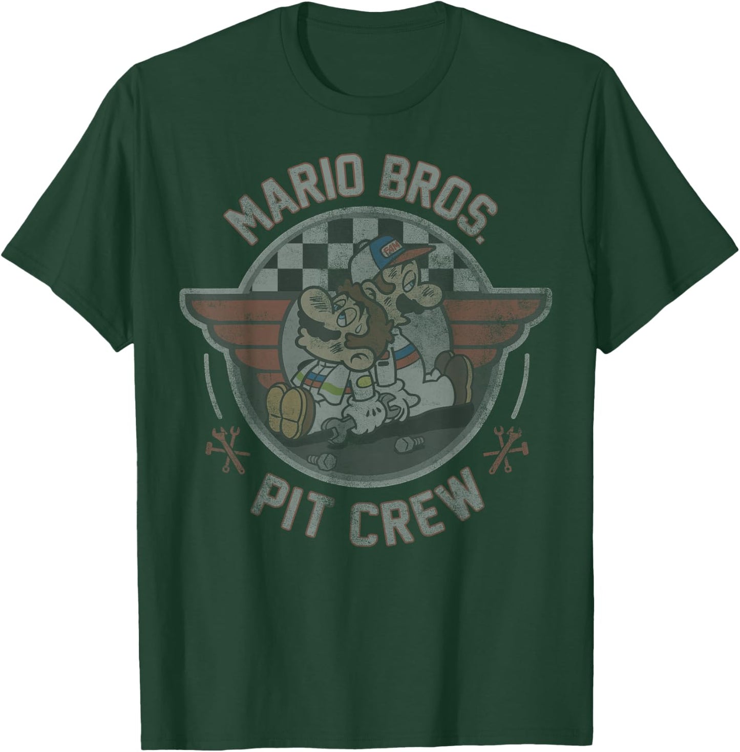 Mario Kart Mario & Luigi Mario Bros. Pit Crew Fade T-Shirt - T-Shirt | Forest