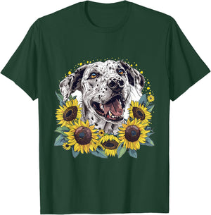 Catahoula Leopard Dog Dog Breed Graphic Sunflowers Men Women Kids T-Shirt - T-Shirt | Forest