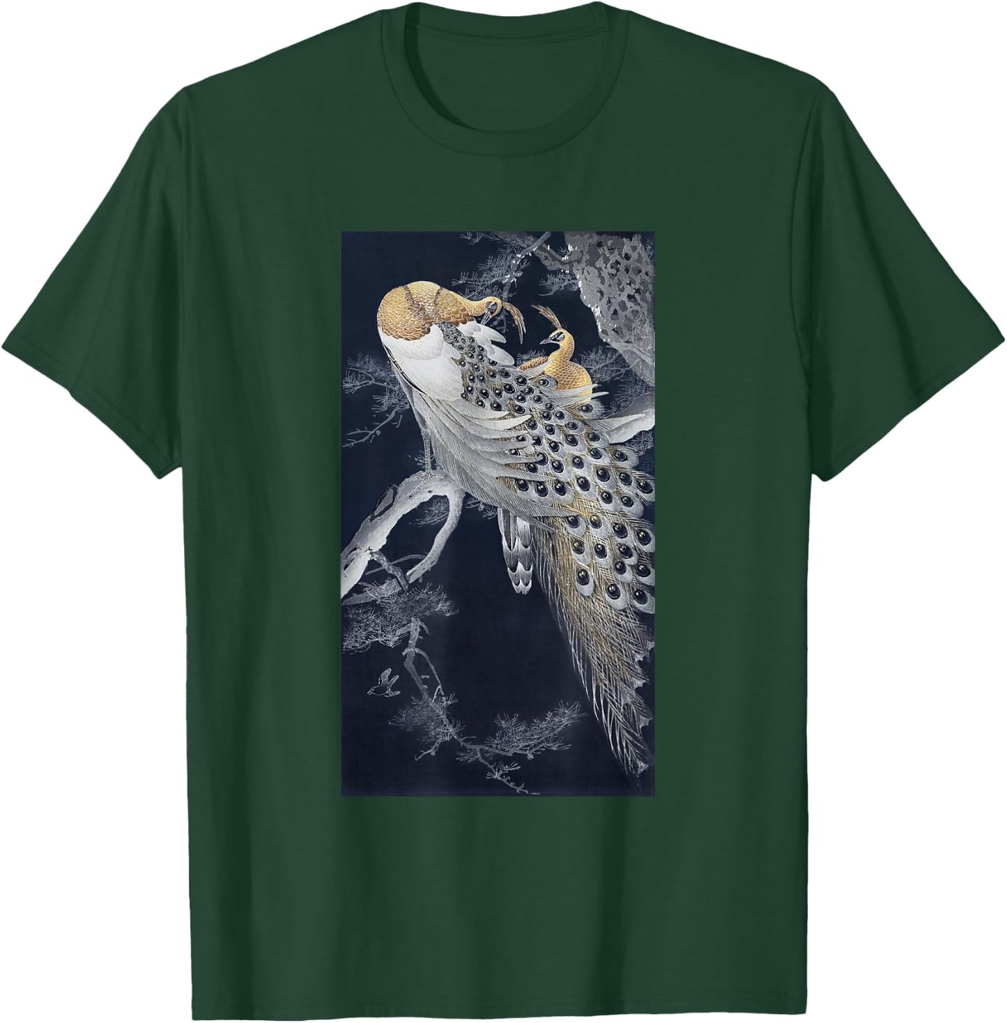 Vintage Japanese Art Two Peacocks in a Tree by Ohara Koson T-Shirt - T-Shirt | Forest