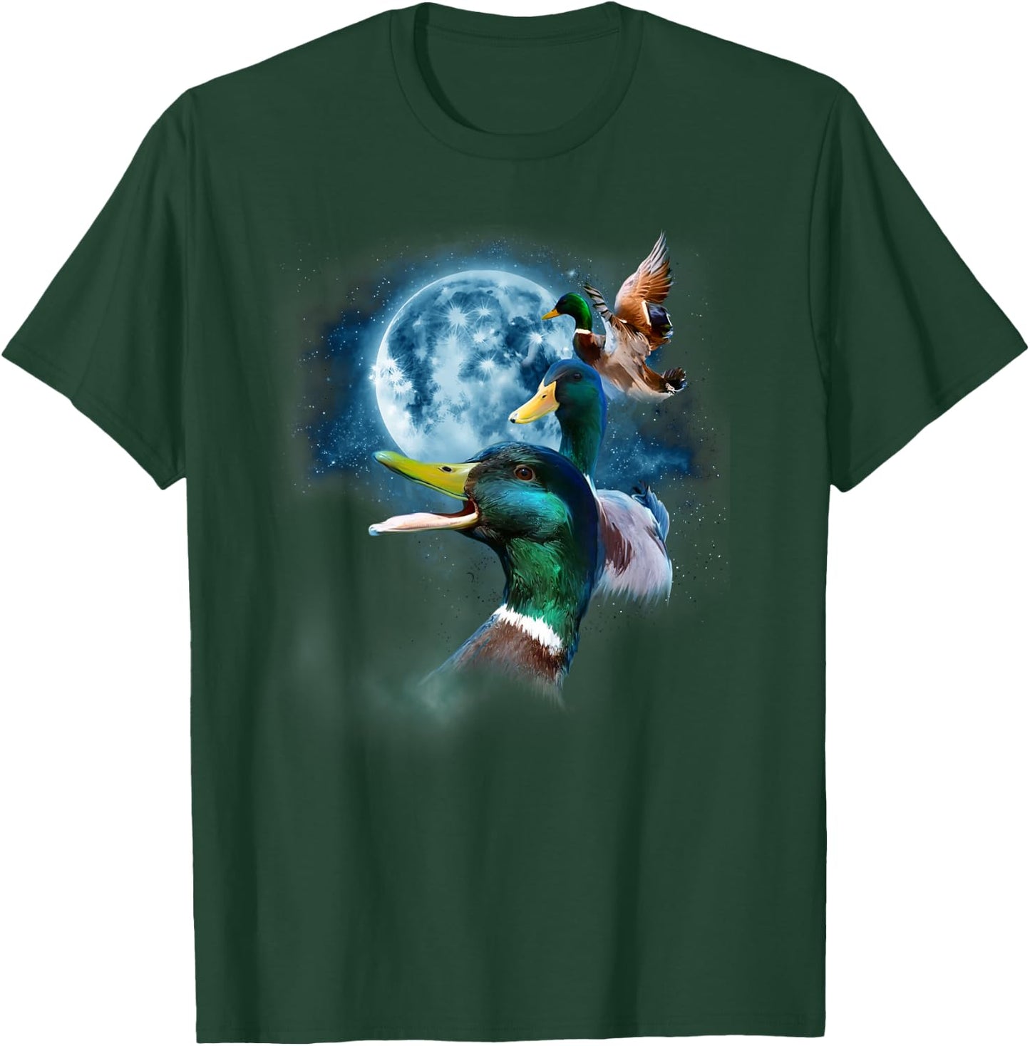 Funny Mallard Duck Shirt - Howling at The Moon Duck T-Shirt - T-Shirt | Forest