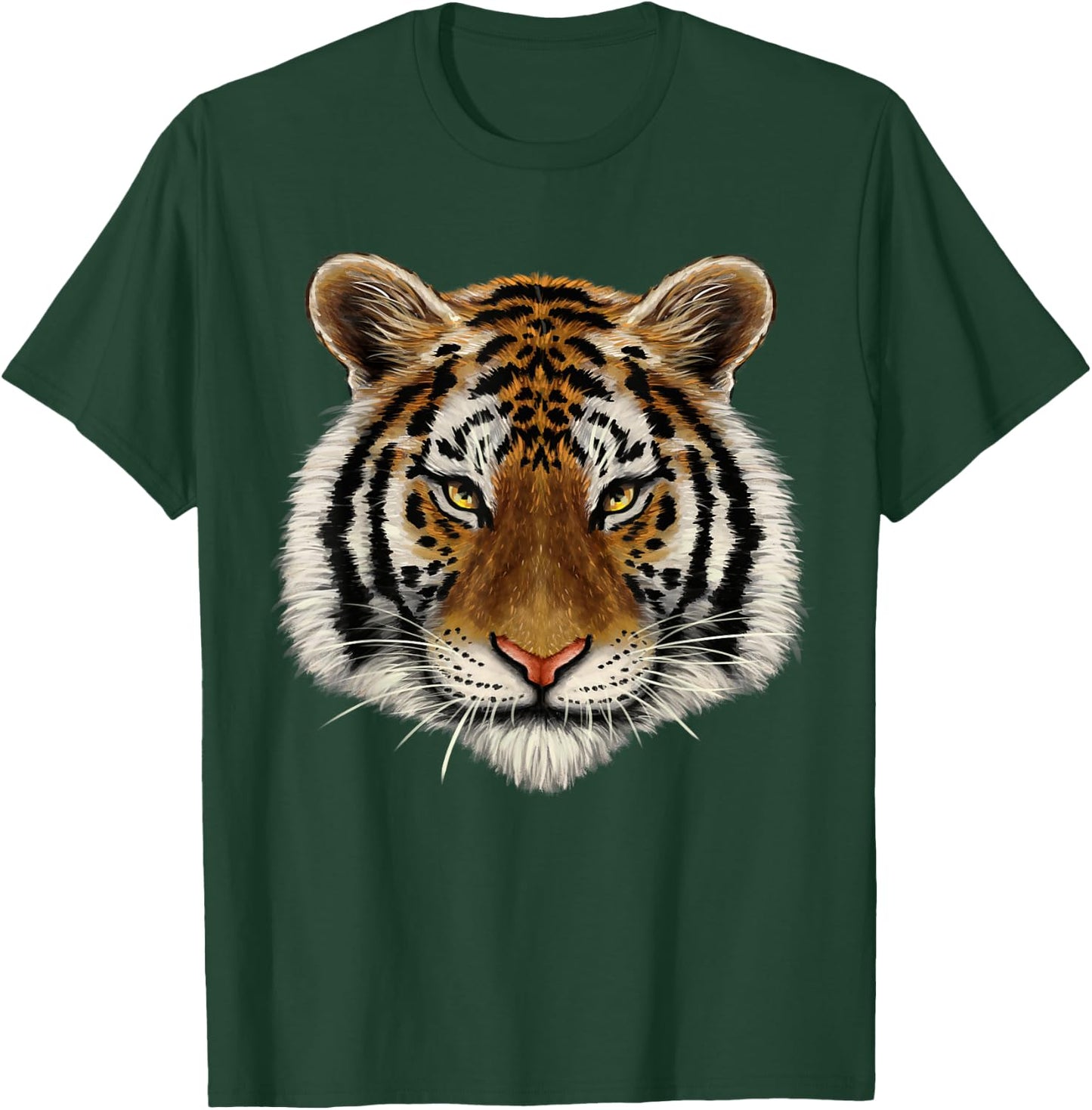 Wild Tiger Head Face Serious Cat Lover Gift Men Women Kids T-Shirt - T-Shirt | Forest