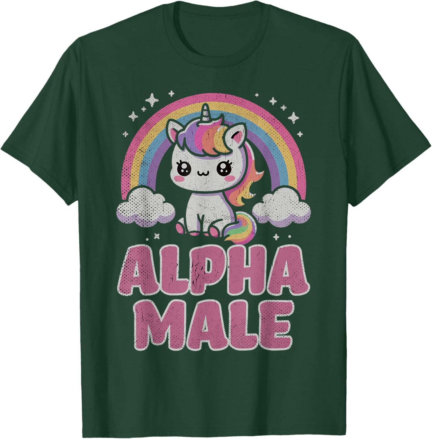 Ironic Cute Alpha Male Unicorn Funny Sarcastic Humor Men T-Shirt - T-Shirt | Forest