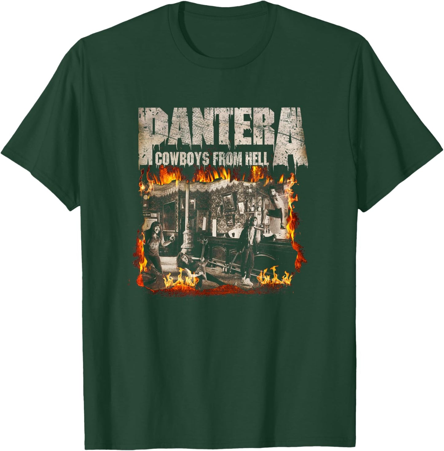 Pantera Official Vintage Flames T-Shirt - T-Shirt | Forest