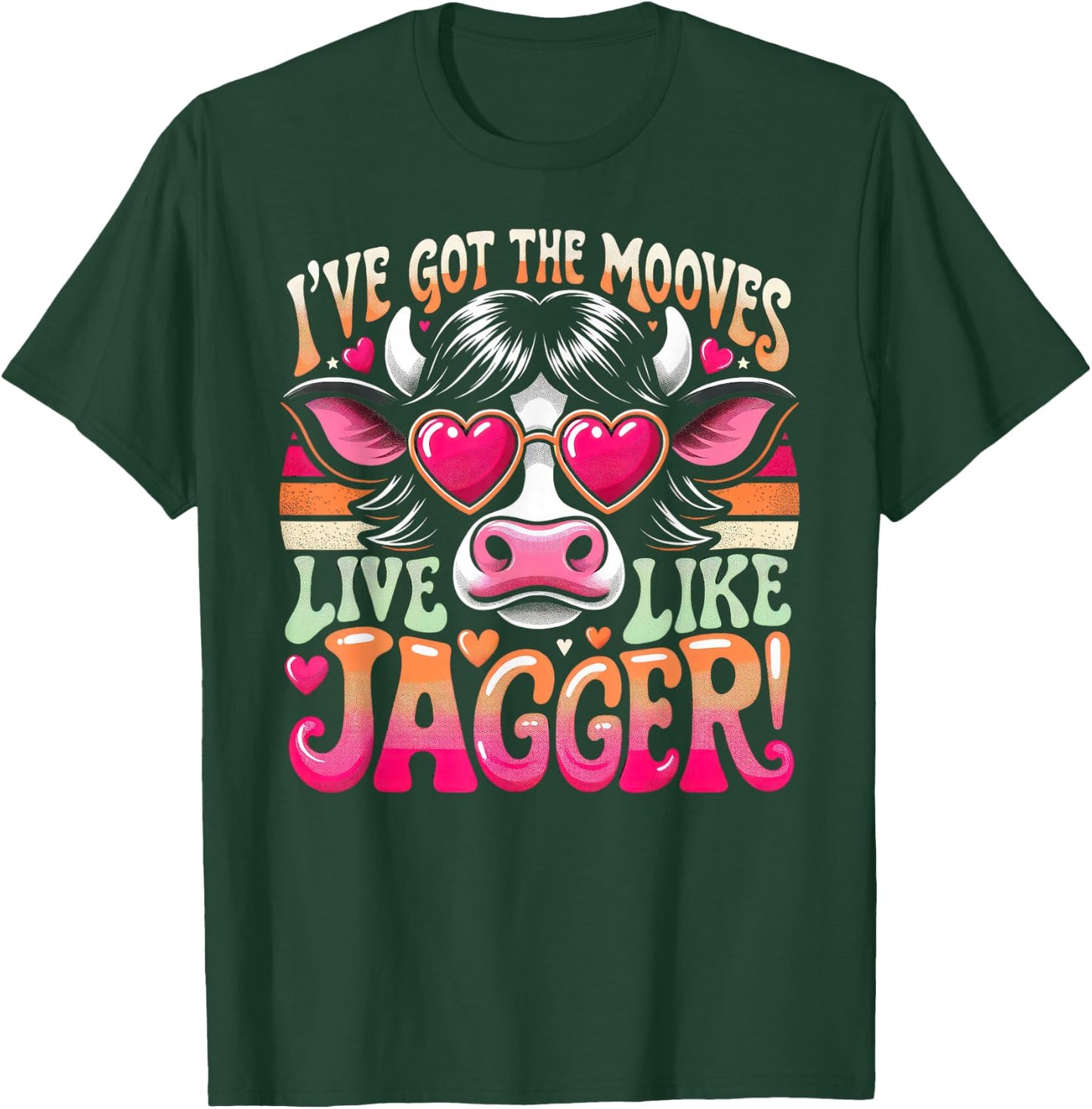 Cow Humor I've Got the Moves Funny Cow Like Jagger T-Shirt - T-Shirt | Forest