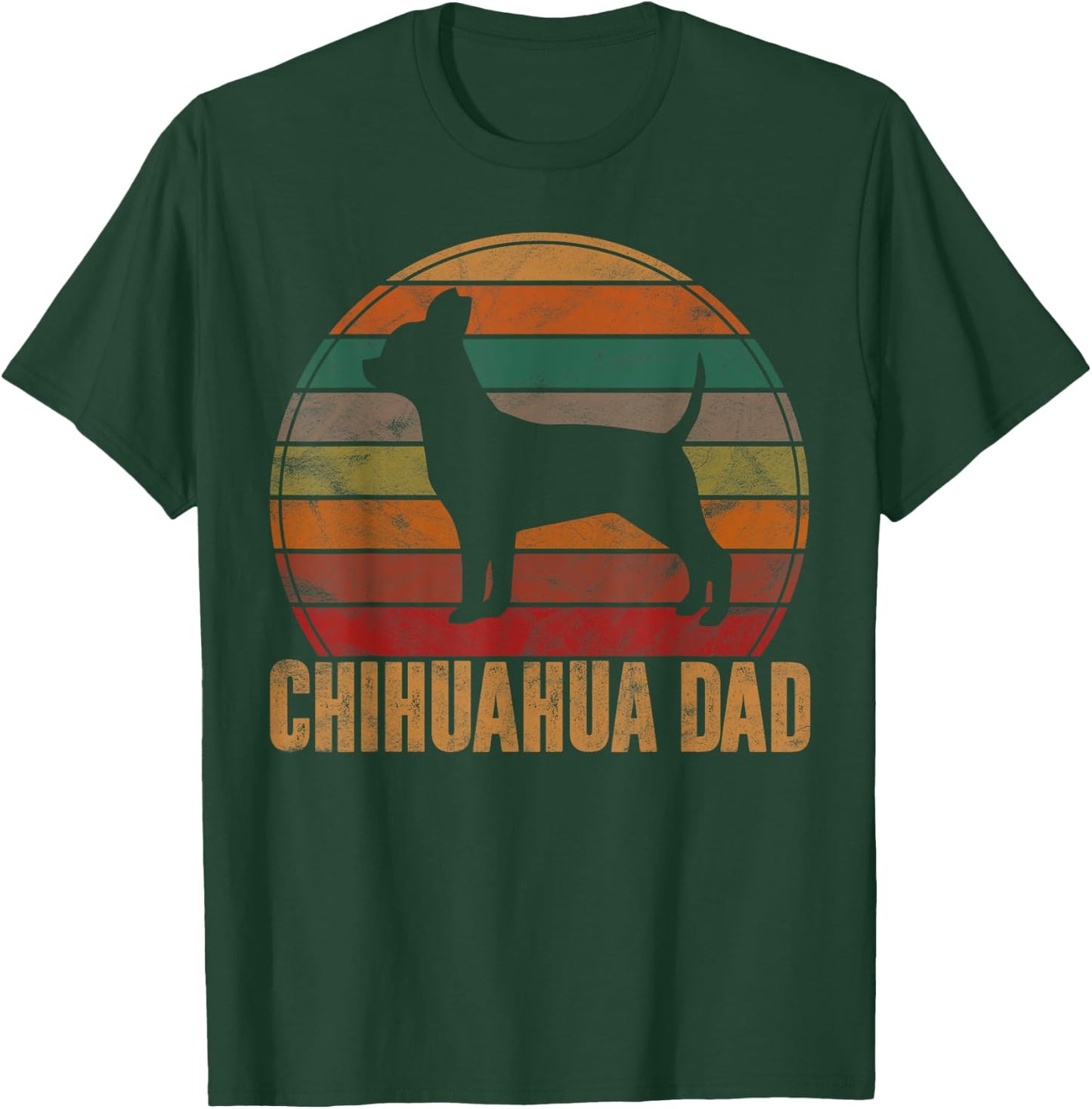 Retro Chihuahua Dad Gift Chi-chi Daddy Dog Owner Pet Father Men Women Girls Kids T-Shirt - T-Shirt | Forest