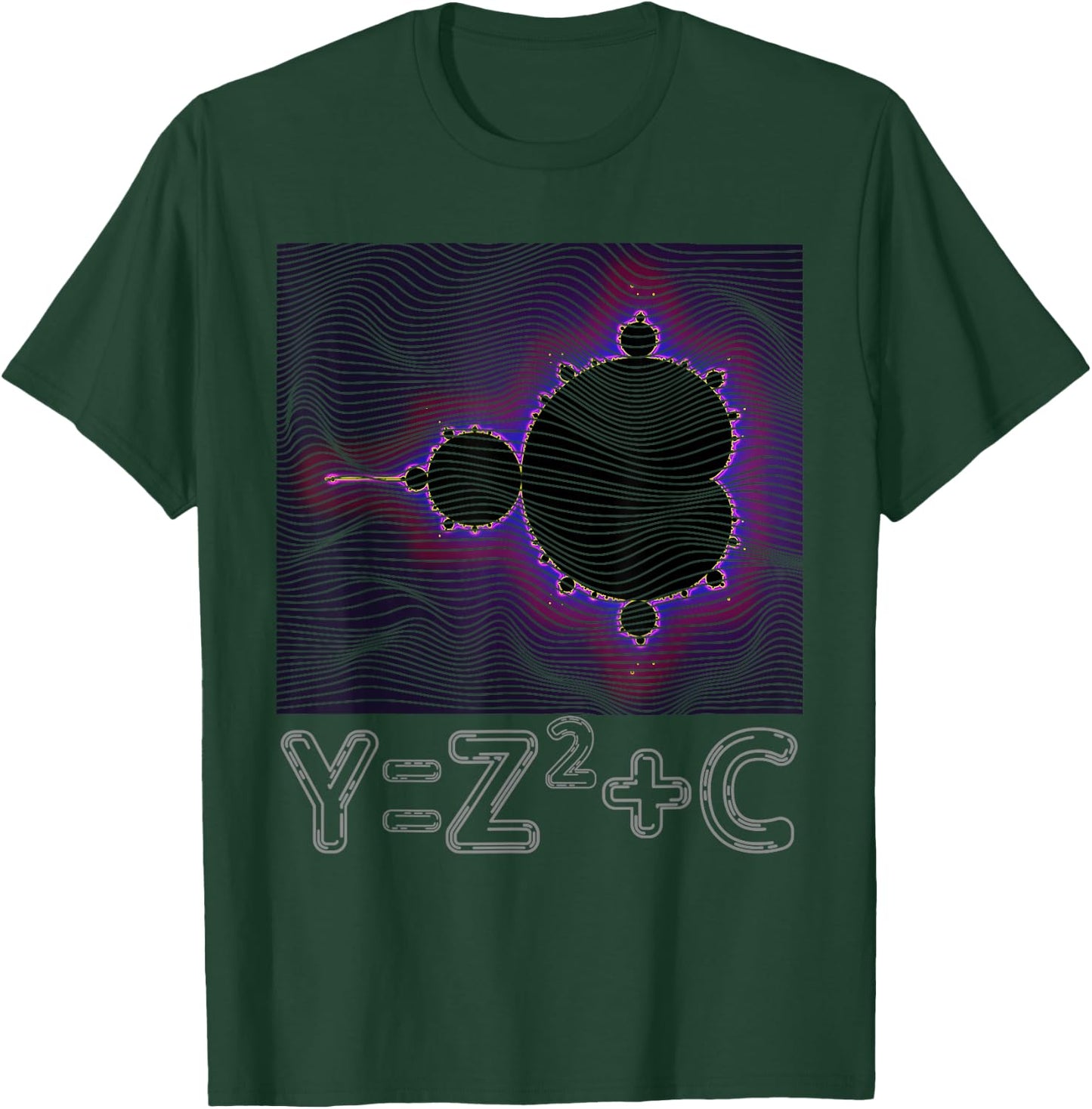 Mandelbrot Fractal Complex Numbers Equation Retro Math T-Shirt - T-Shirt | Forest