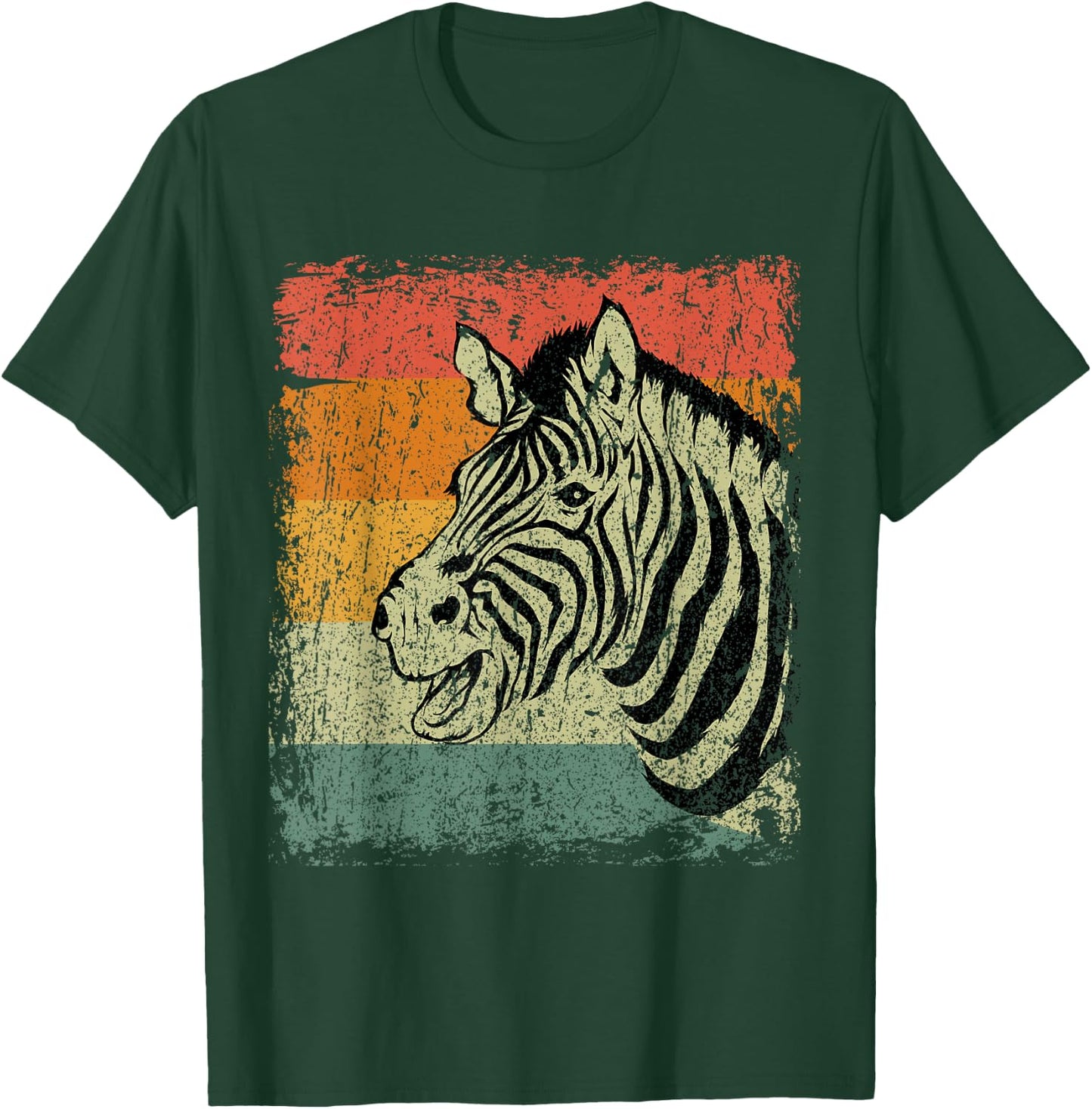 Retro Zebra Gift Vintage Zebra T-Shirt - T-Shirt | Forest