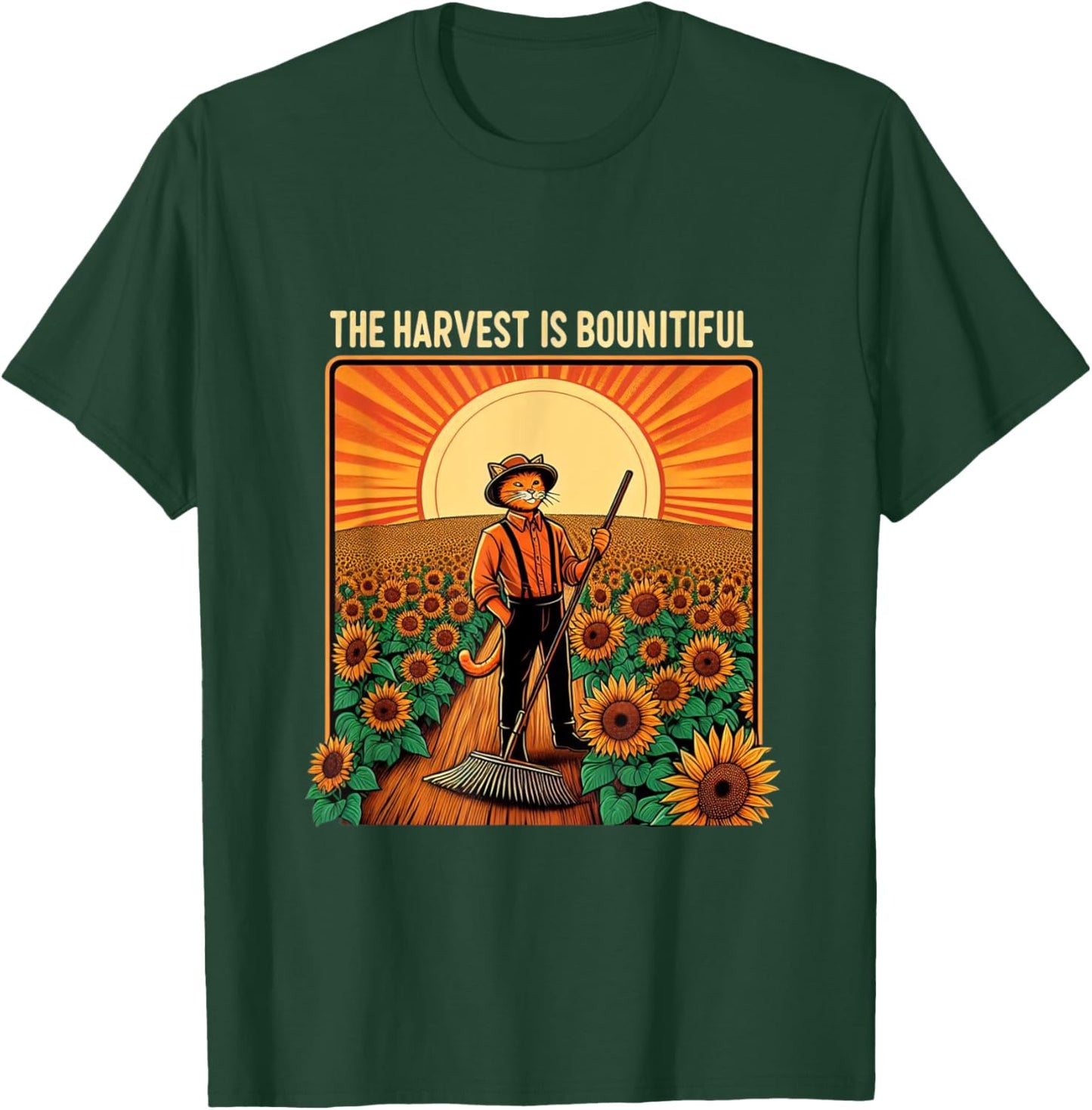 The harvest is bountiful funny farmer cat Women T-Shirt - T-Shirt | Forest