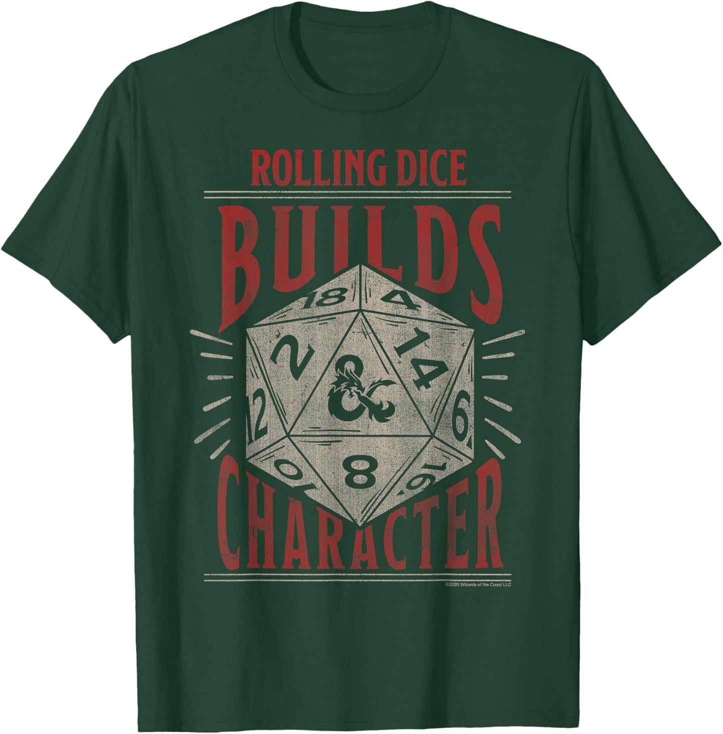 Dungeons & Dragons Rolling Dice Builds Character Short Sleeve T-Shirt - T-Shirt | Forest
