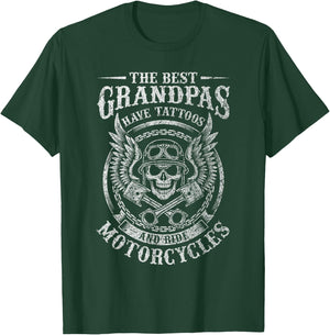 Best Grandpas Have Tattoos and Ride Motorcycles Biker Biking T-Shirt - T-Shirt | Forest