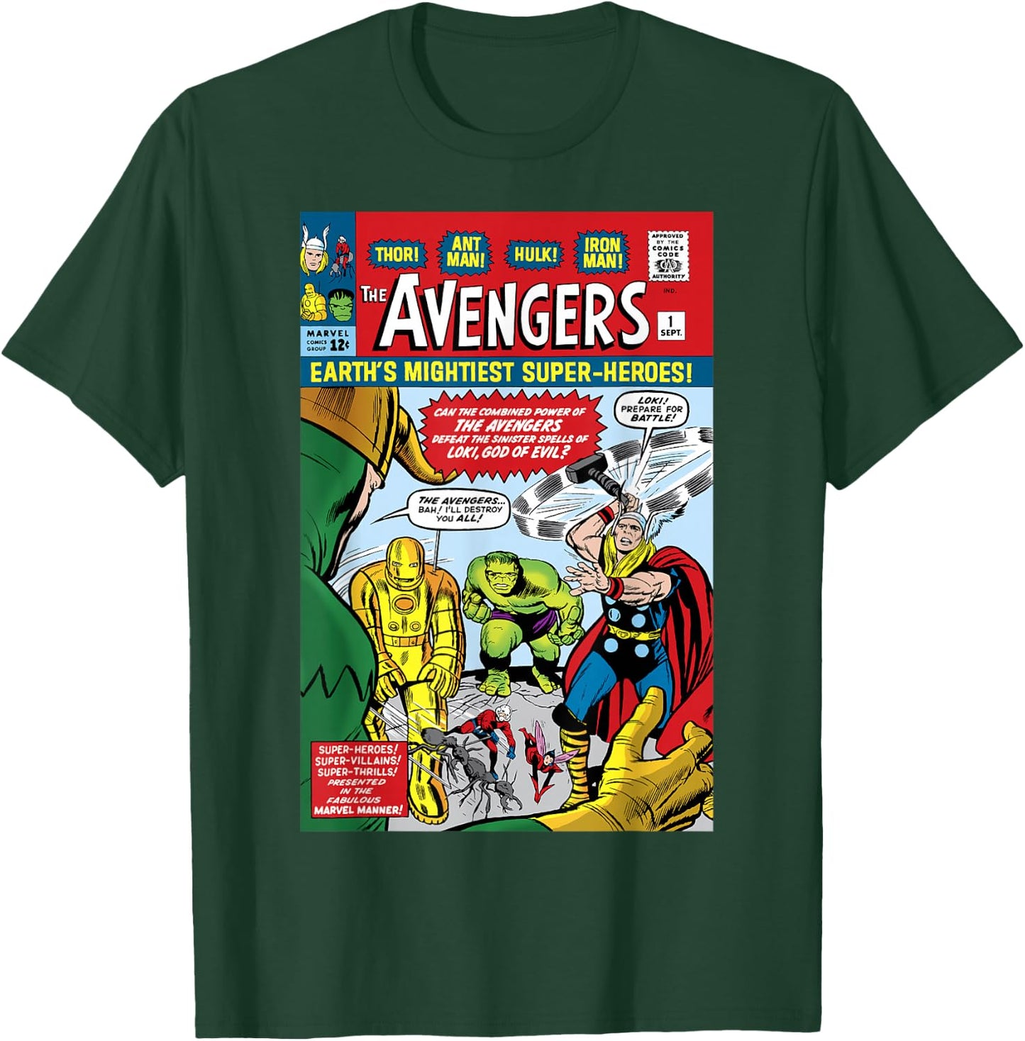 Marvel Avengers First Issue Comic Cover Small T-Shirt - T-Shirt | Forest