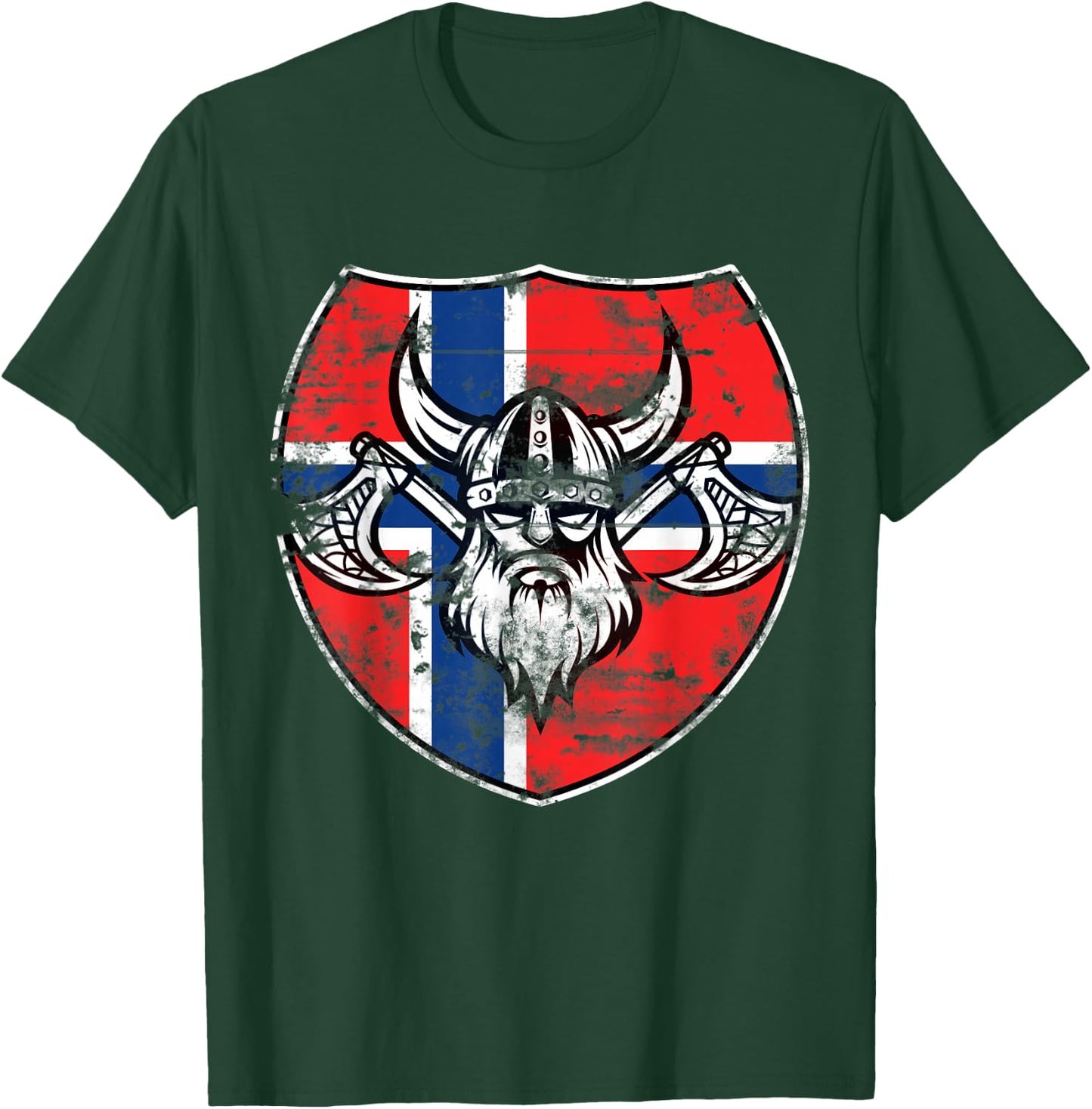 Norway Norwegian Flag Viking Norway T-Shirt - T-Shirt | Forest