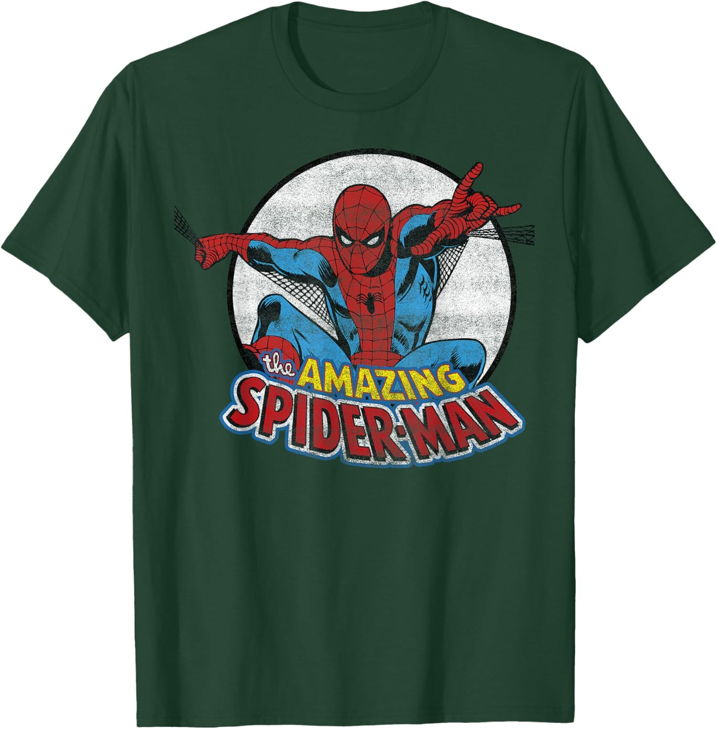 Marvel Amazing Spider-Man Vintage Circle Portrait Logo T-Shirt - T-Shirt | Forest