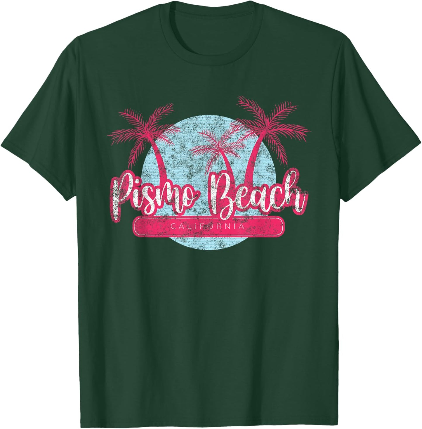 Pismo Beach California Retro Palm Tree Vintage Surf T-Shirt - T-Shirt | Forest