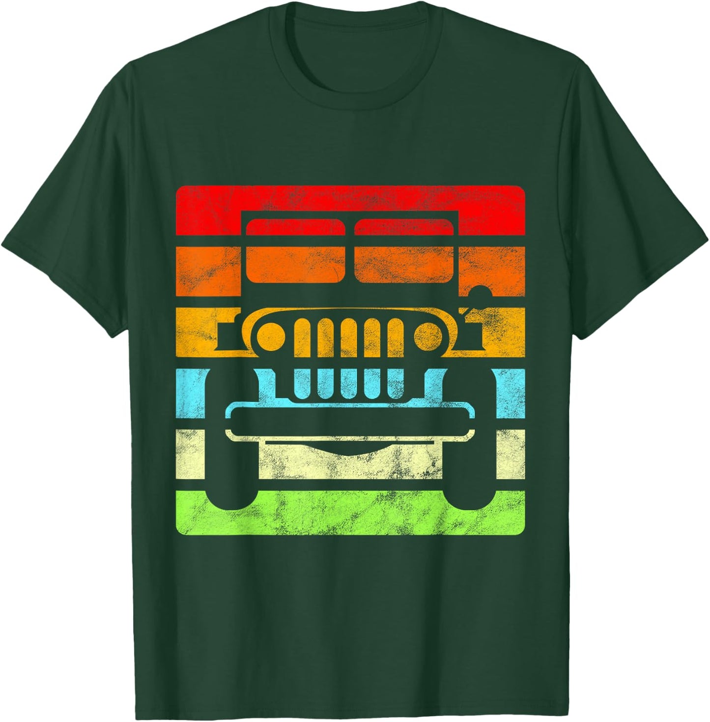 Off Road 4X4 Vintage Retro 70s Sunset Off Road Gift T-Shirt - T-Shirt | Forest