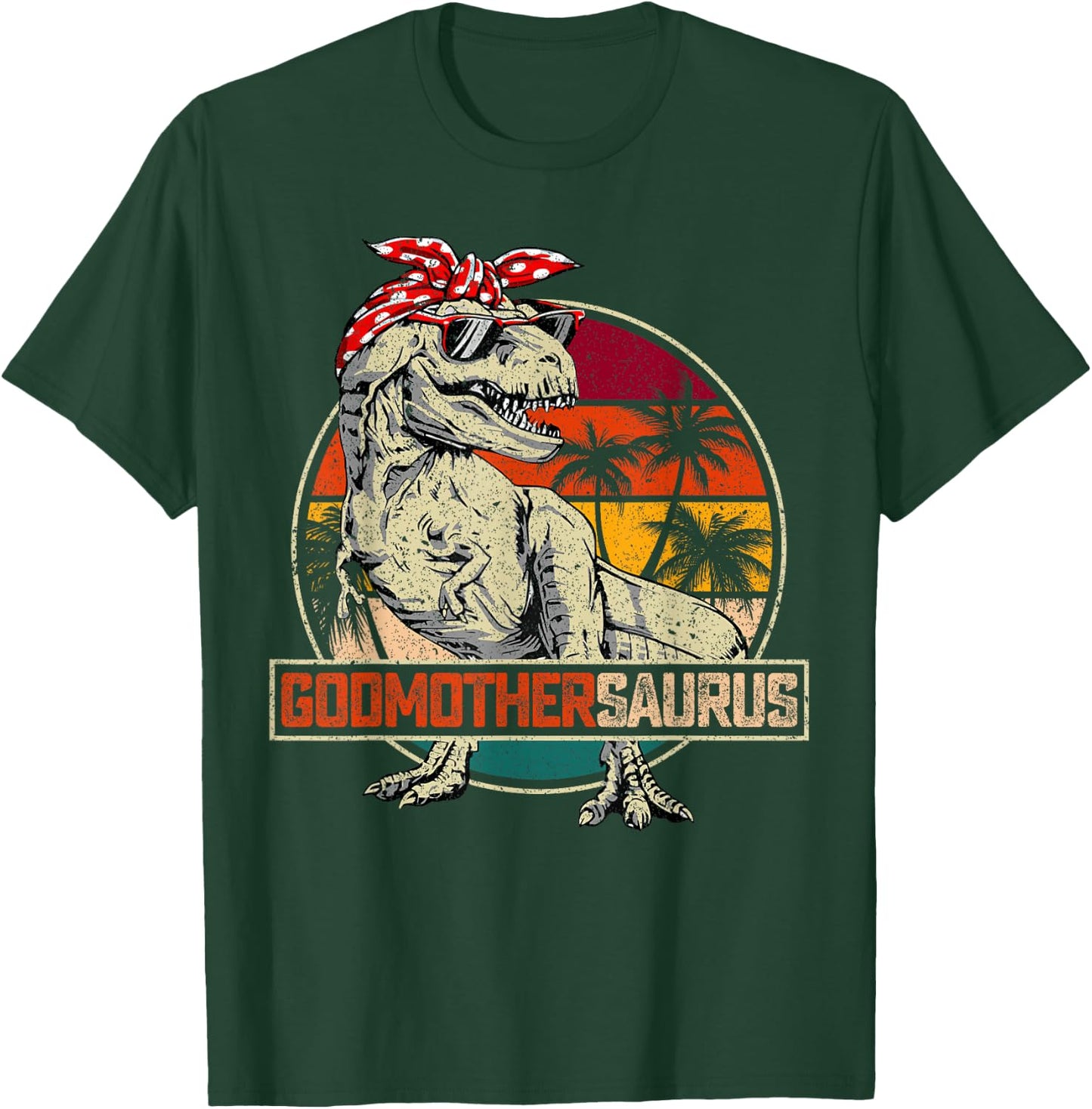 Godmothersaurus T Rex Dinosaur Godmother Saurus Family Match T-Shirt - T-Shirt | Forest