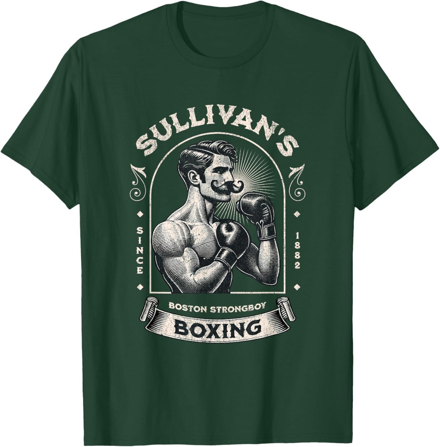 Vintage Boston Strongboy Boxing T-Shirt - T-Shirt | Forest