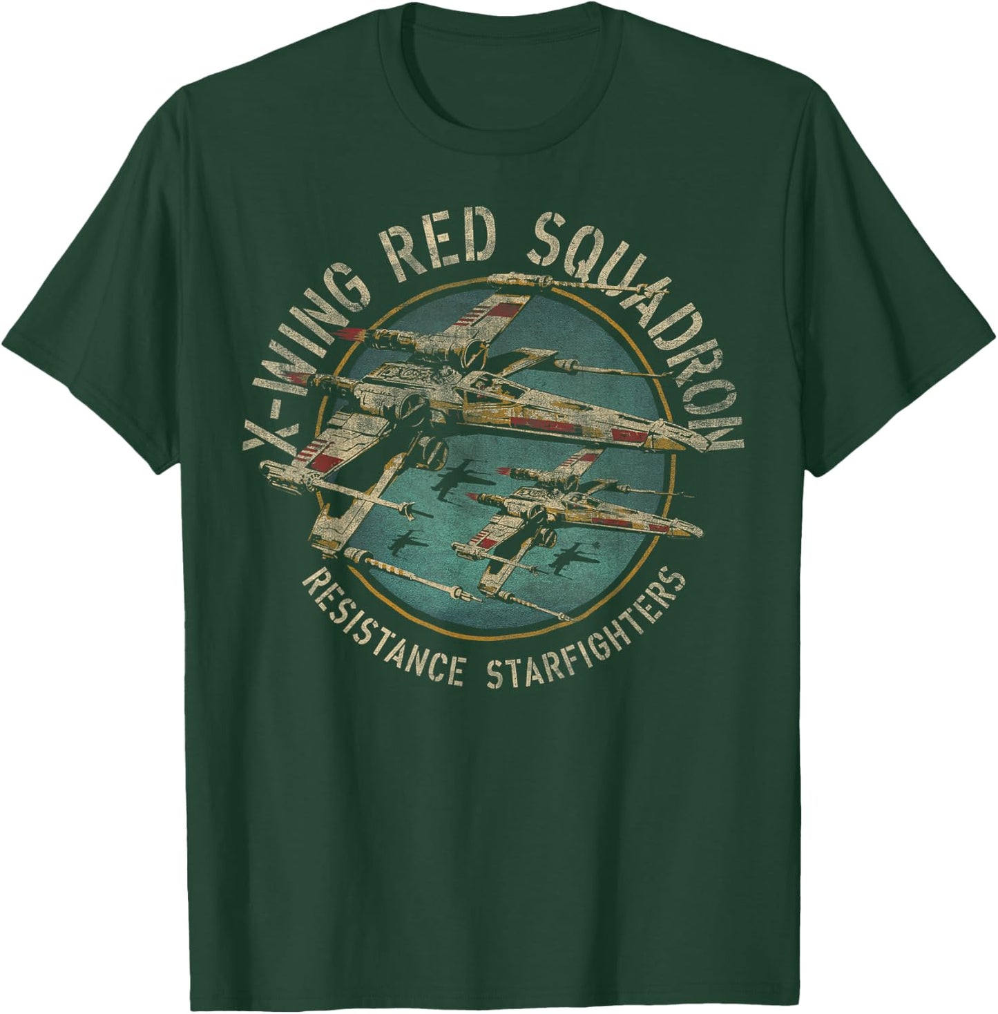 Star Wars X-Wing Squadron Faded Portrait T-Shirt - T-Shirt | Forest