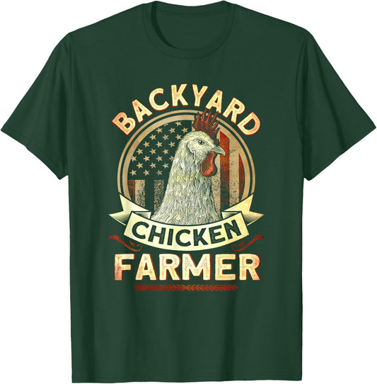 Backyard Chicken Farmer 4th of July USA Flag T-Shirt - T-Shirt | Forest