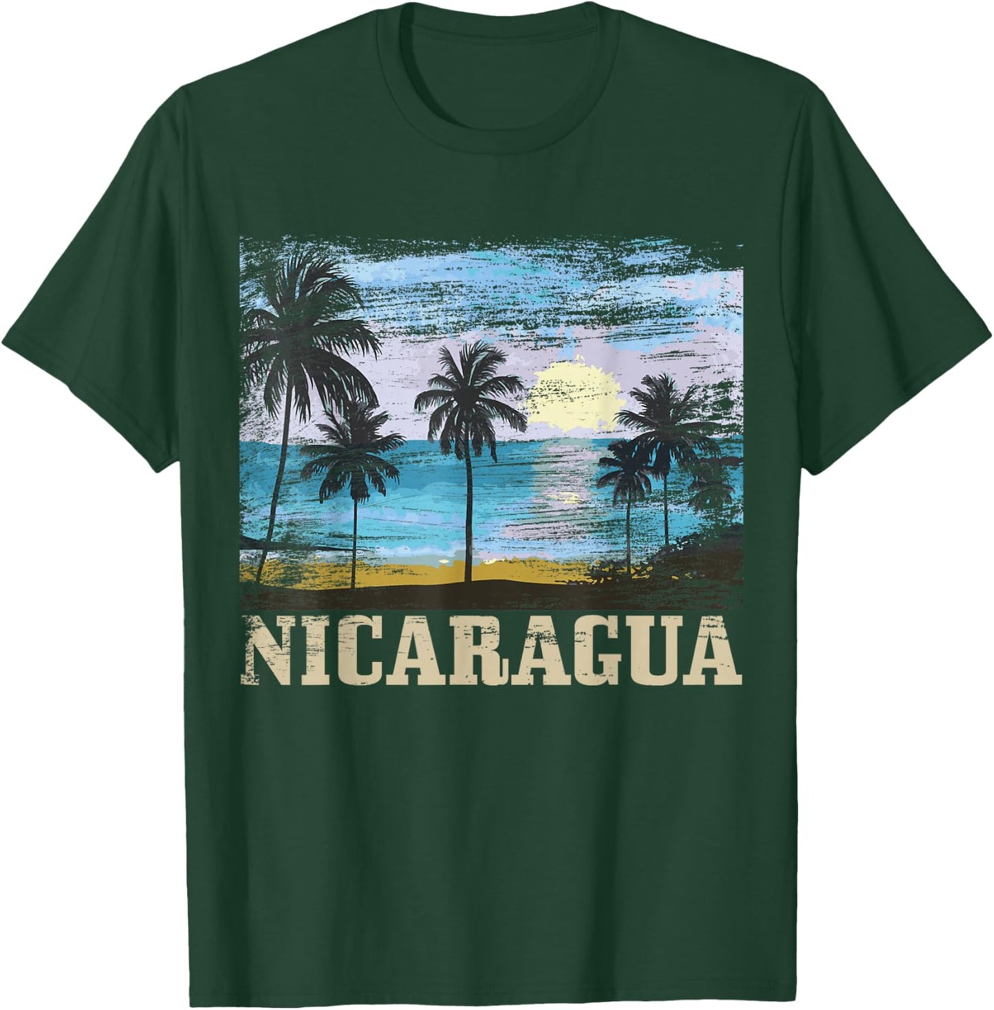 Nicaragua Vintage Surfer Beach Souvenir Nica T-Shirt - T-Shirt | Forest