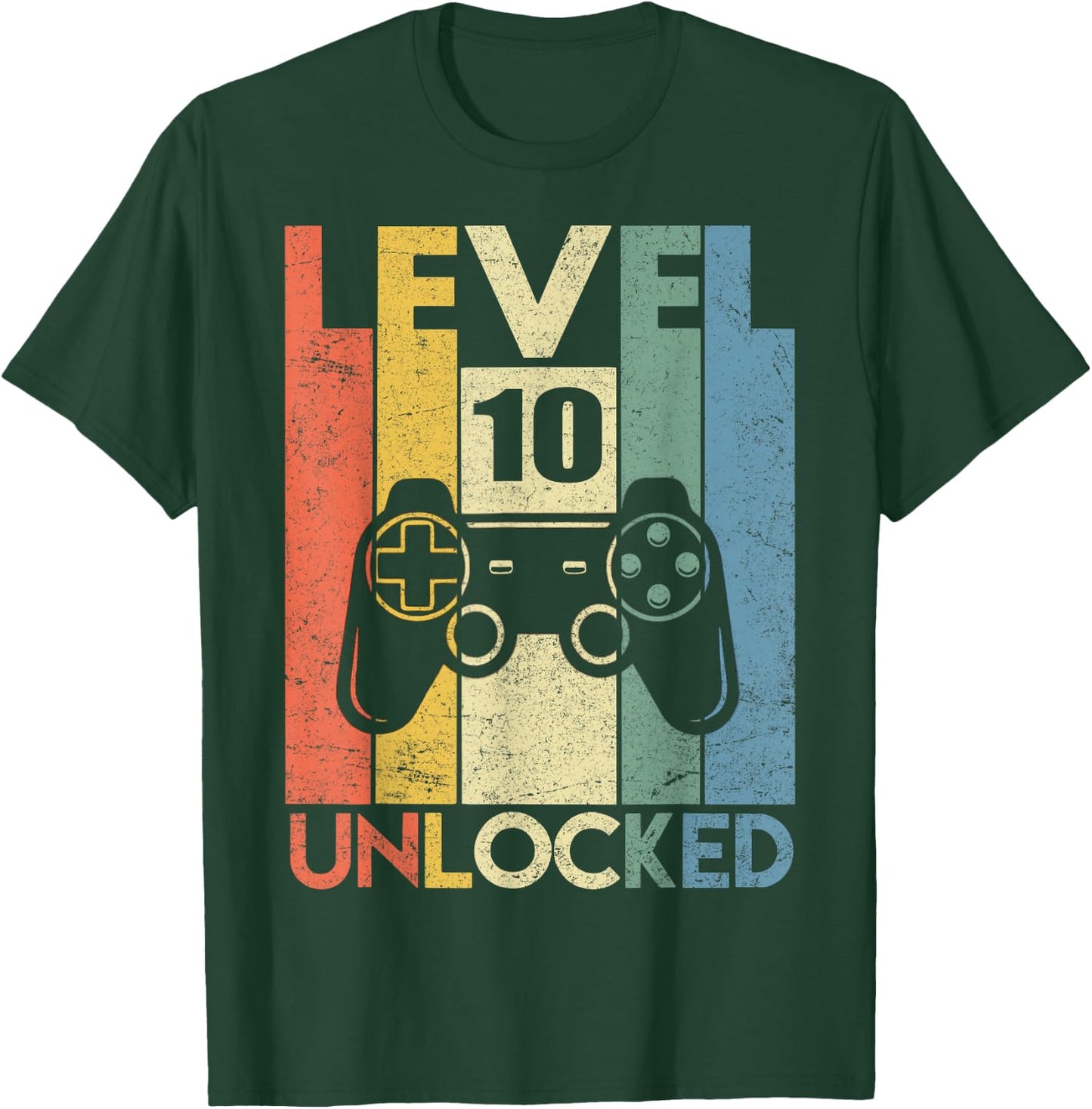 Level 10 Unlocked Funny Video Gamer 10th Birthday Gift T-Shirt - T-Shirt | Forest