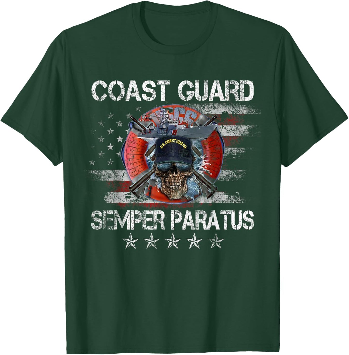 US Coast Guard Semper Paratus T Shirt Vintage USCG Veteran T-Shirt - T-Shirt | Forest