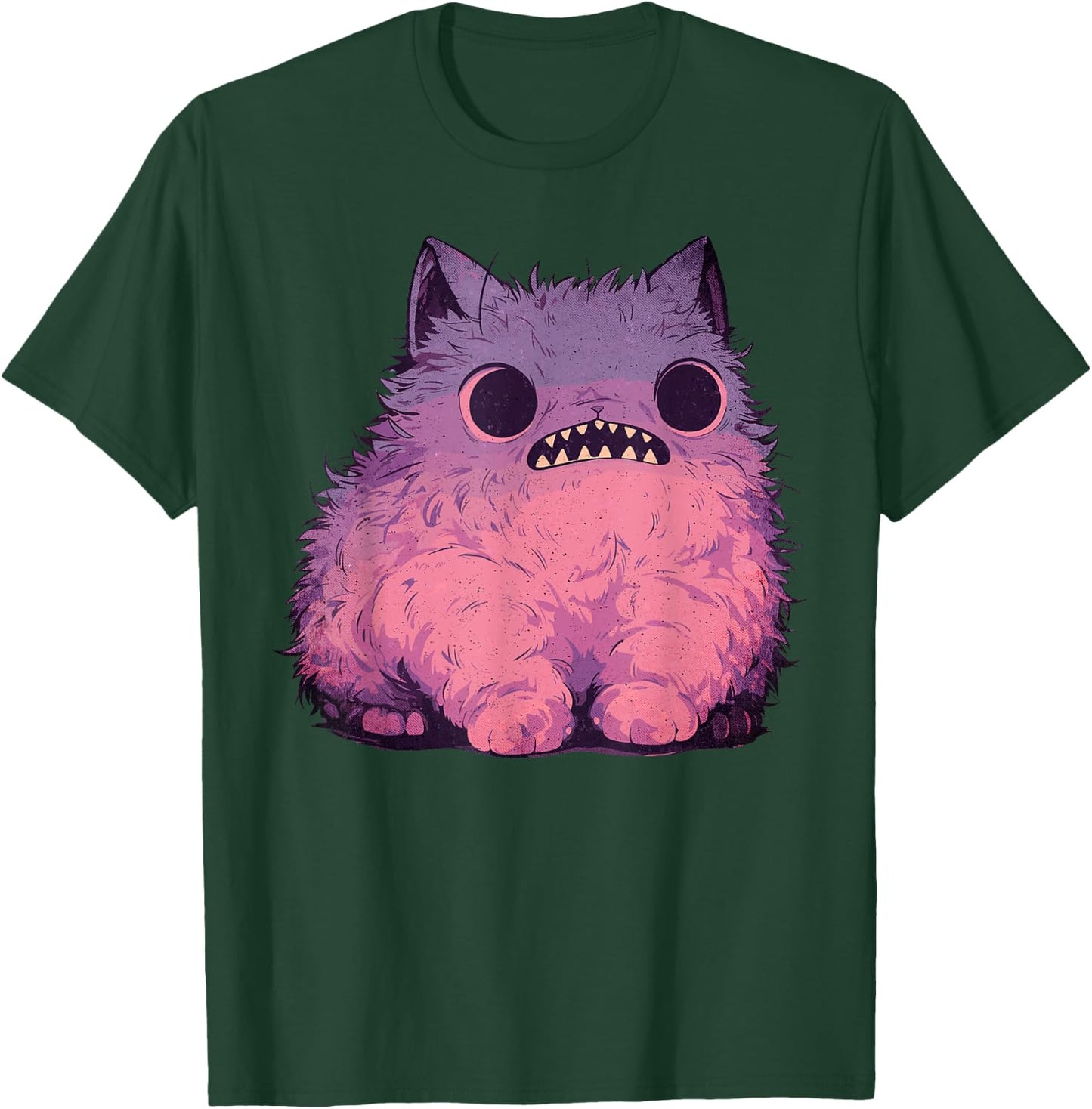 Cat Monster Graphic Kawaii Pastel Goth Anime Aesthetic Goth Men Women Kids T-Shirt - T-Shirt | Forest