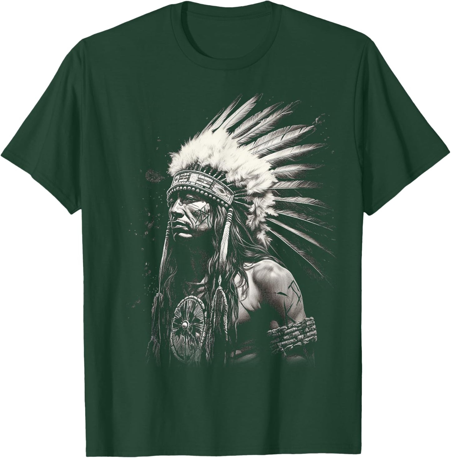 Native American Indian Design Warrior Native American T-Shirt - T-Shirt | Forest