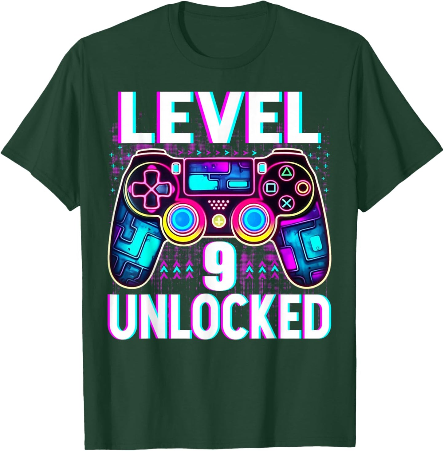 Level 9 Unlocked Shirt Funny Video Gamer Geek 9th Birthday T-Shirt - T-Shirt | Forest