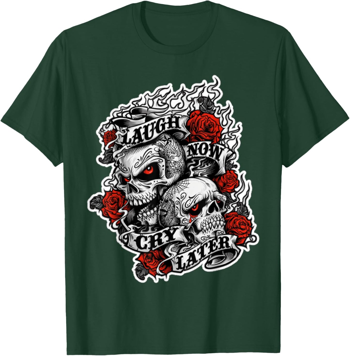 Laugh Now - Cry Later - Wild Biker T-Shirt - T-Shirt | Forest