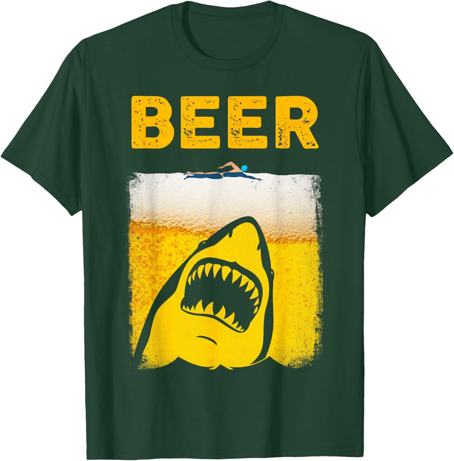 Beer Parody Shark Swimmer Great Funny Gift Beer Lovers T-Shirt - T-Shirt | Forest