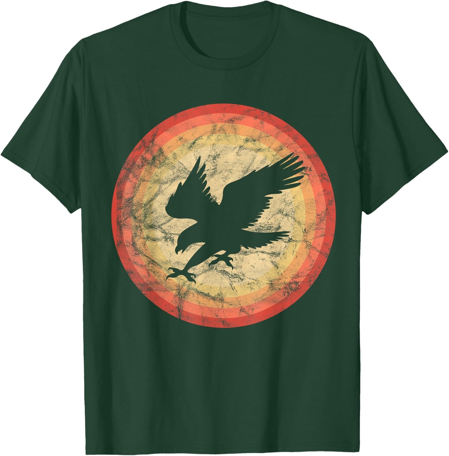 Vintage Retro Hawk Bird Sunset T-Shirt - T-Shirt | Forest