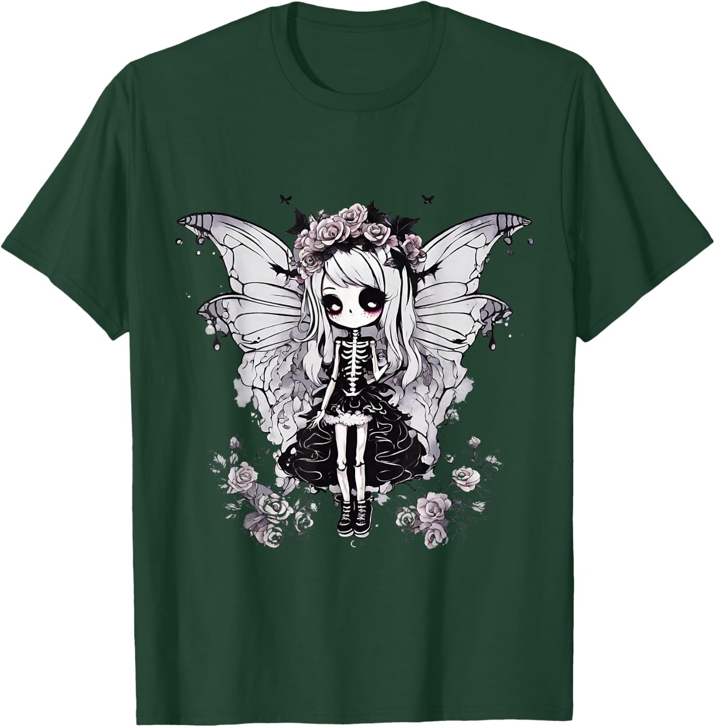 Skeleton Fairy Anime Goth Kawaii T-Shirt - T-Shirt | Forest