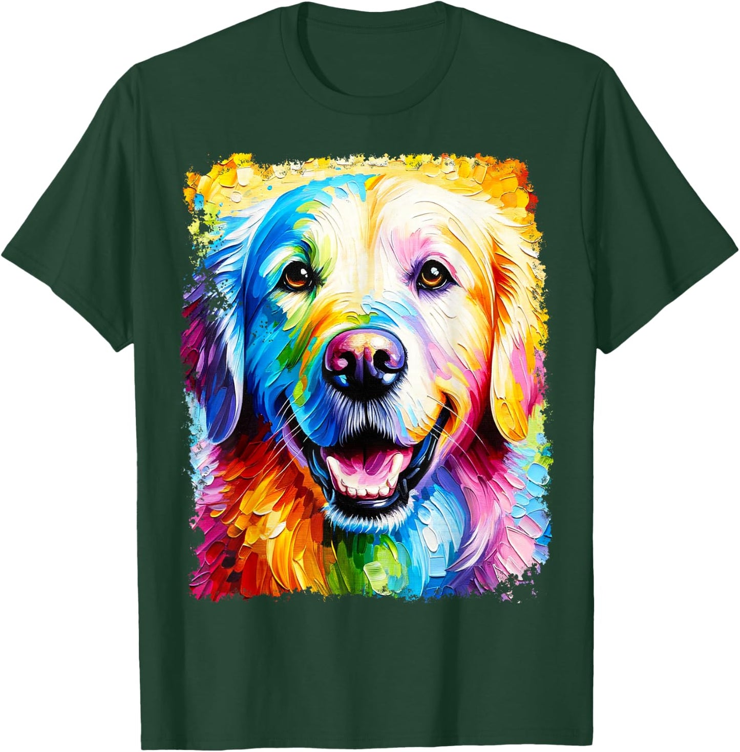 Rainbow Golden Retriever T-Shirt - T-Shirt | Forest