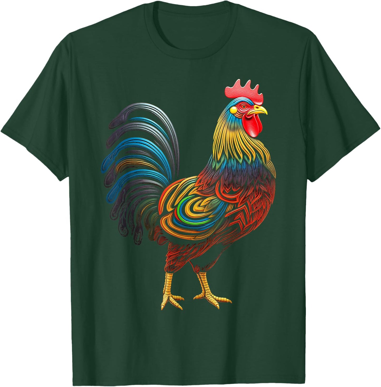 Chicken Abstract Colorful Art Animal Graphic Chicken T-Shirt - T-Shirt | Forest