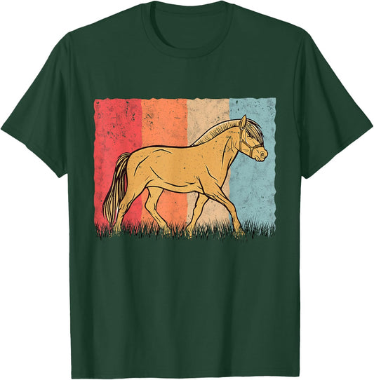Fjord horse Retro Norwegian Horse Vintage Fjordi Pony T-Shirt - T-Shirt | Forest