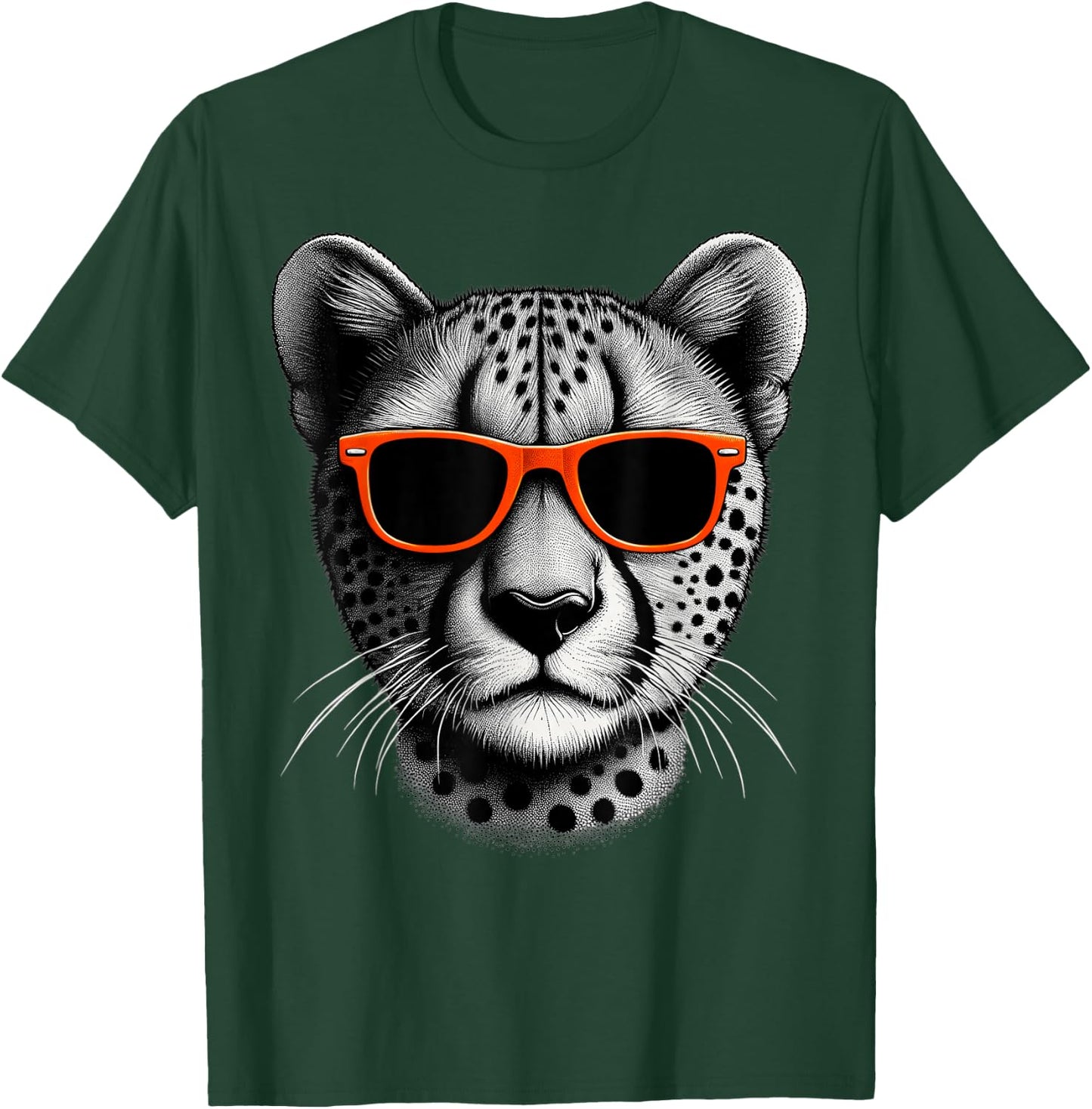 Cool Cheetah Wearing Sunglasses Graphic Art T-Shirt - T-Shirt | Forest