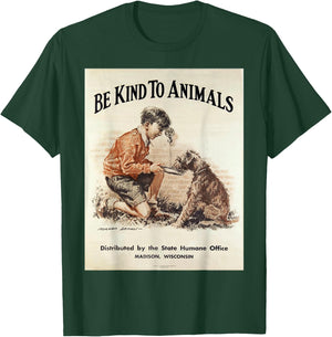 Be Kind To Animals Retro Vintage T-Shirt - T-Shirt | Forest