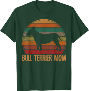 Retro Bull Terrier Mom Gift Bully Dog Owner Mother Pet Mama T-Shirt - T-Shirt | Forest