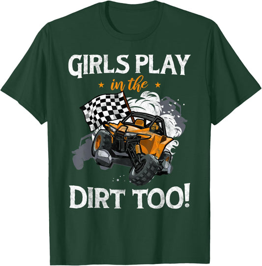 Girls Playing in the UTV Dirt Offroad SXS Racing Quad Lovers T-Shirt - T-Shirt | Forest
